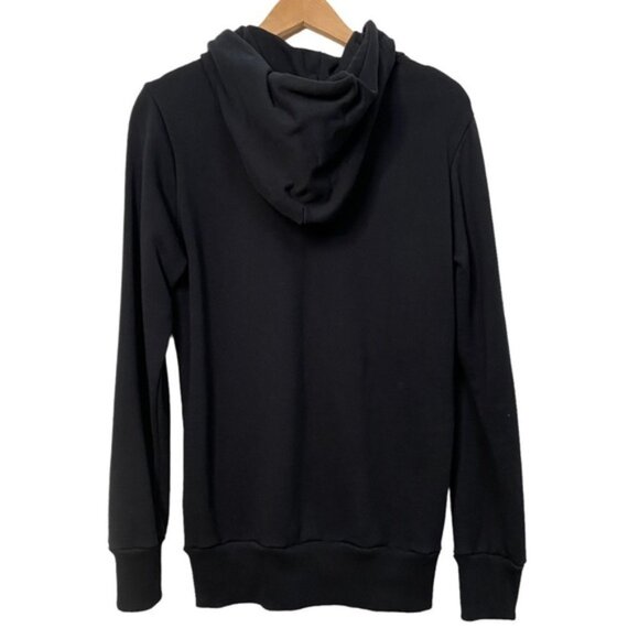 Diesel black hoodie sweatshirt 100% cotton black denim insert long sleeves Small - Picture 5 of 13